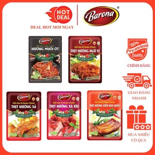 Sốt Gia Vị Thịt Nướng Barona Xá Xíu/Ngũ Vị/Nướng Sả/Muối Ớt/Hàn Quốc Đủ Vị Gói 80G - Chiết xuất rau củ