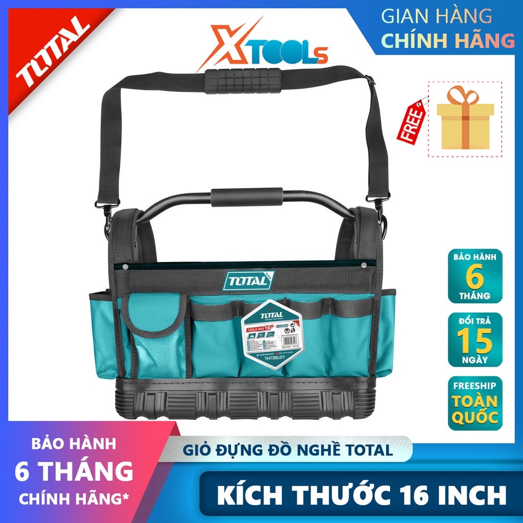 Túi xách dụng cụ TOTAL THT36L01 | Giỏ đựng đồ nghề Kích thước: 16" túi đựng dụng cụ 21 ngăn, dùng để chứa những vật dụng