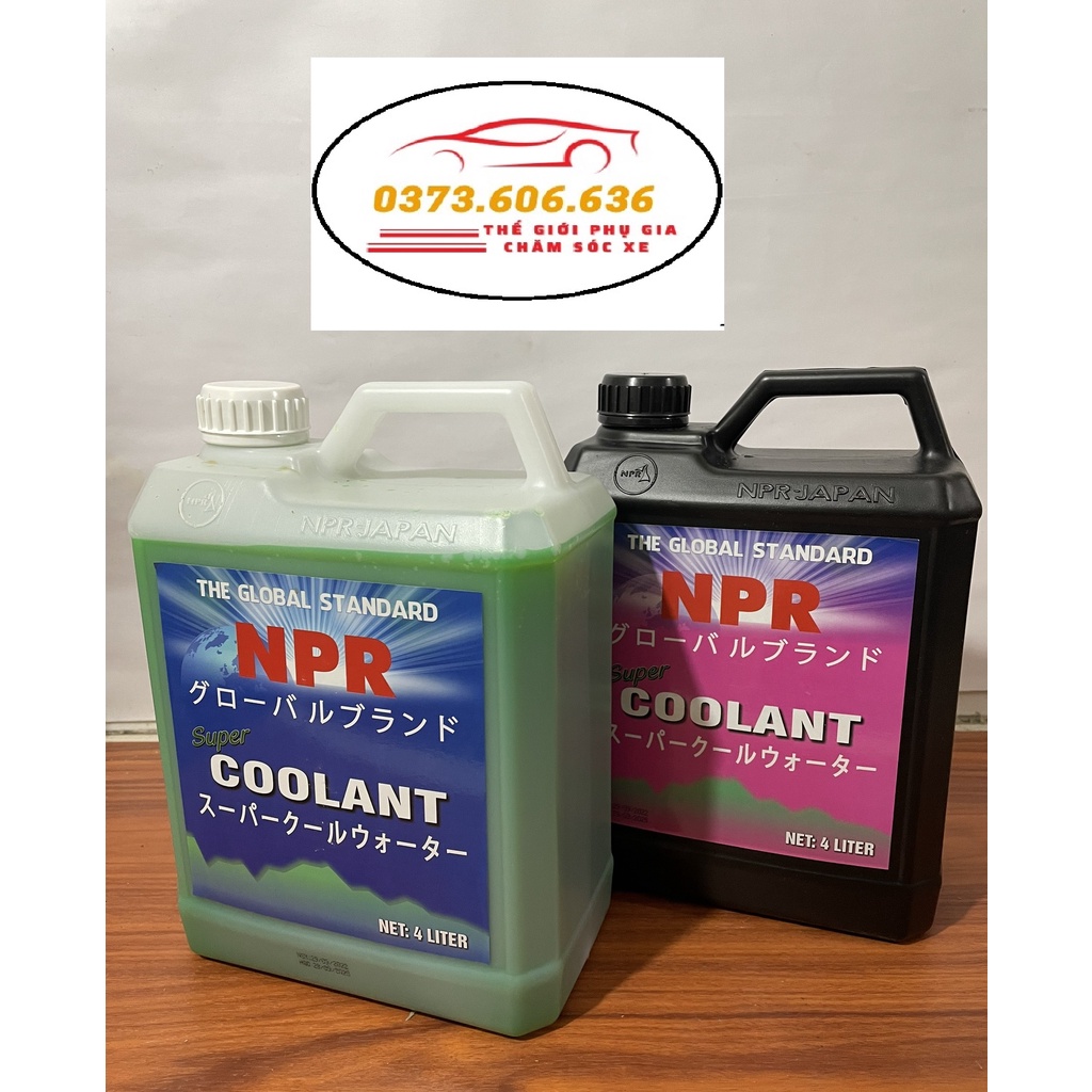Nước Làm Mát ô tô  NPR COOLANT NHẬT BẢN - CAN 4L Màu Xanh - Đỏ dùng cho honda , toyota ,mazda, huyndai...