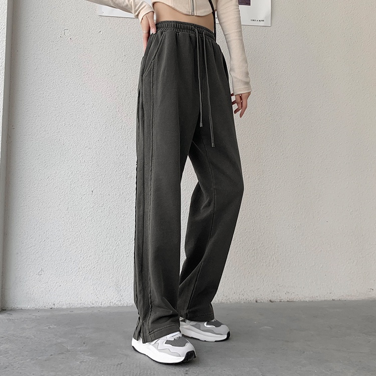 Quần SUXI ống rộng lưng cao màu sắc đơn giản thời trang cho nữ