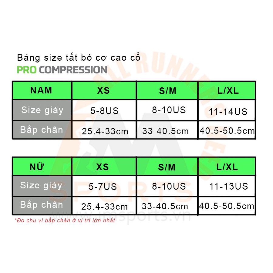 Made in USA | Tất bó cơ cao cổ chạy bộ PRO COMPRESSION nhóm màu 1