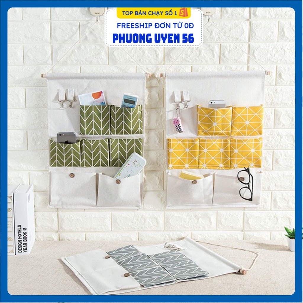 (Video Review) Túi Treo Đồ 7 NGĂN Décor Hiện Đại Lúa Mạch - Khung Treo Nhiều Ô Trang Trí Phòng Ngủ, Bàn Làm Việc