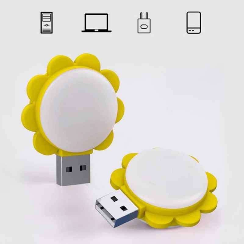 Đèn LED Đọc Sách Bảo Vệ Mắt Tiết Kiệm Năng Lượng Hình Hoa Hướng Dương Cổng USB