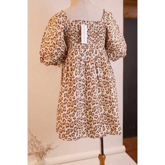 Váy bé gái Janie and Jack - LEOPARD BUBBLE SLEEVE DRESS