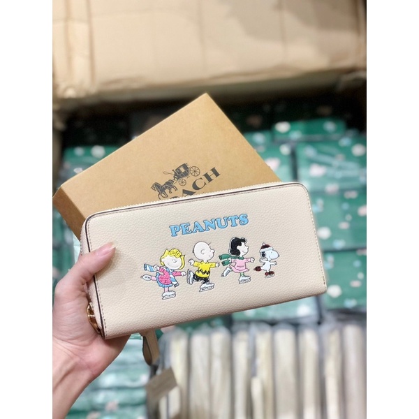 ❤️RẺ NHẤT SHOPEE❤️VÍ DÀI C PEANUTS DA THẬT