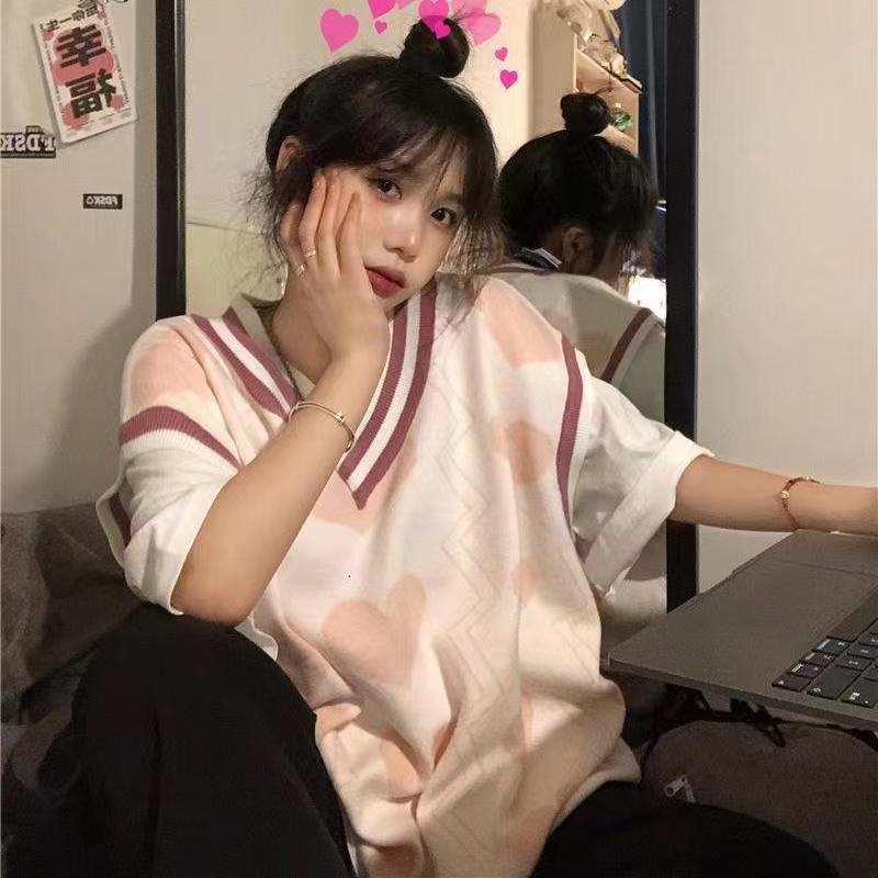 Áo gile Vest trái tim, Áo Len Nữ đẹp Thời Trang điệu đà nữ tính phong cách ulzzang dễ thương