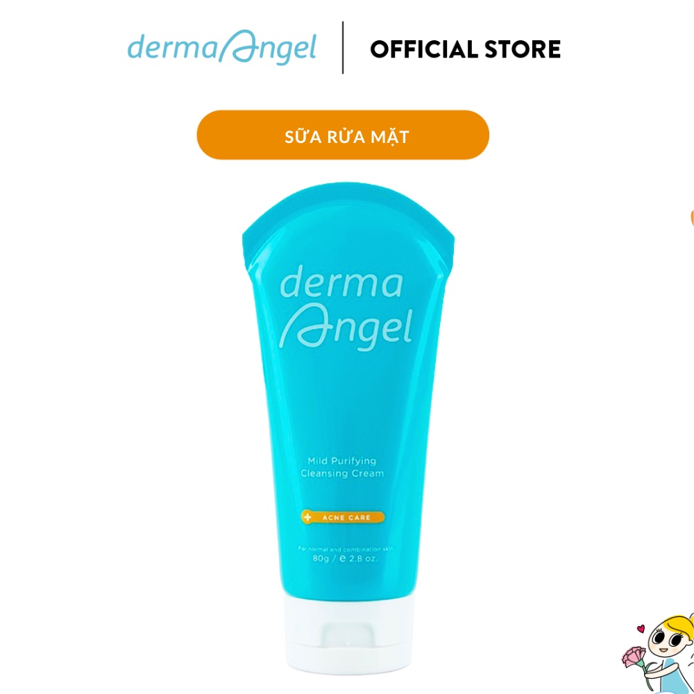Sữa rửa mặt nhẹ dịu cho da dầu mụn và nhạy cảm Derma Angel (80g)