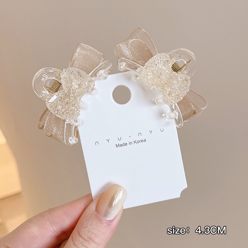 1 Cặp Kẹp Tóc Nơ Lưới Xinh Xắn Cho Bé Gái