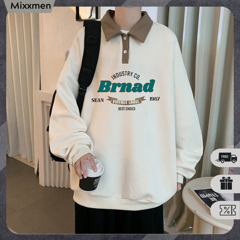 Áo Sweater Polo Nỉ Nam Nữ Unisex Dài Tay Form Rộng Phong Cách Trẻ Trung Thời Trang Mixxmen TOP NAM 245V1