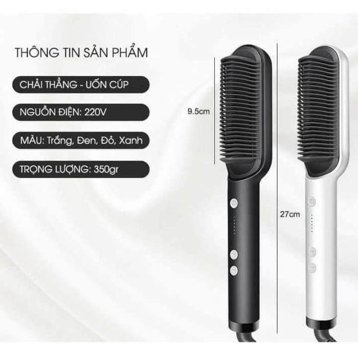 Lược Tạo Kiểu Tóc Chuyên Nghiệp, Lược Điện 3in1 Đa Năng - Kiêm Máy Uốn Duỗi Ép Tóc Tạo Kiểu Tùy Theo Sở Thích