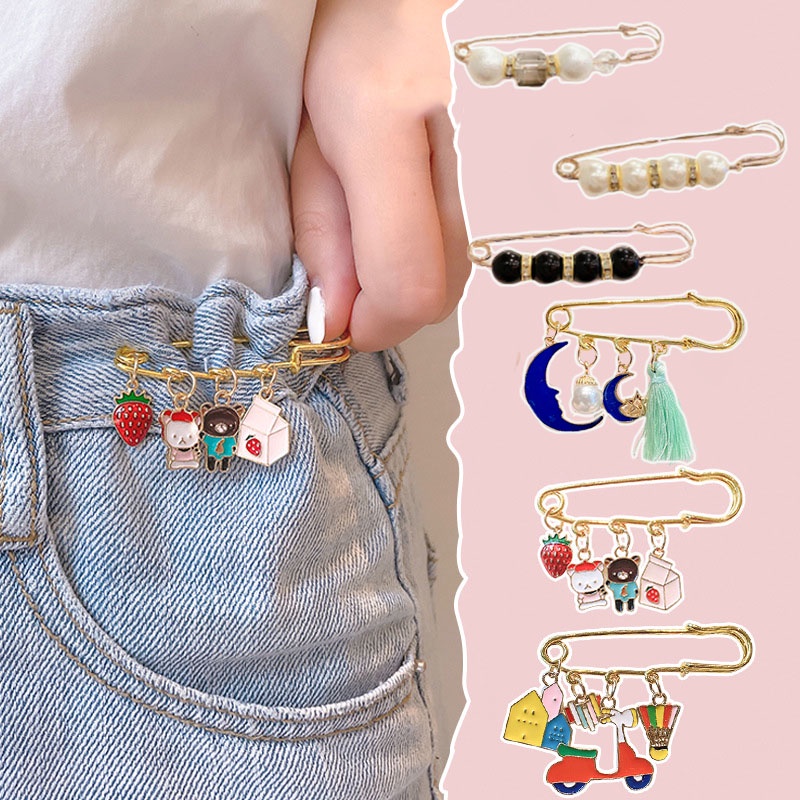 Ghim Cài Áo Đính Ngọc Trai Giả Cao Cấp Dễ Thương Phụ Kiện Quần Áo Chống Ánh Sáng Nhỏ Phụ Kiện Túi Xách Nữ