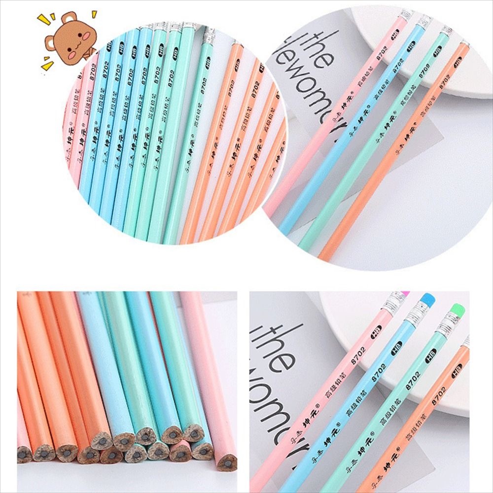 Bộ 3 Bút Chì 3 Món Kèm Gôm Tẩy|Bút Chì Màu Sắc Xinh Xắn Cho Bé