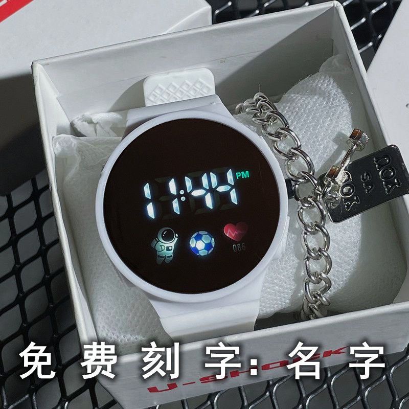 Đồng Hồ Đeo Tay Điện Tử Mặt Tròn Có Đèn LED Thời Trang Cho Nam Nữ