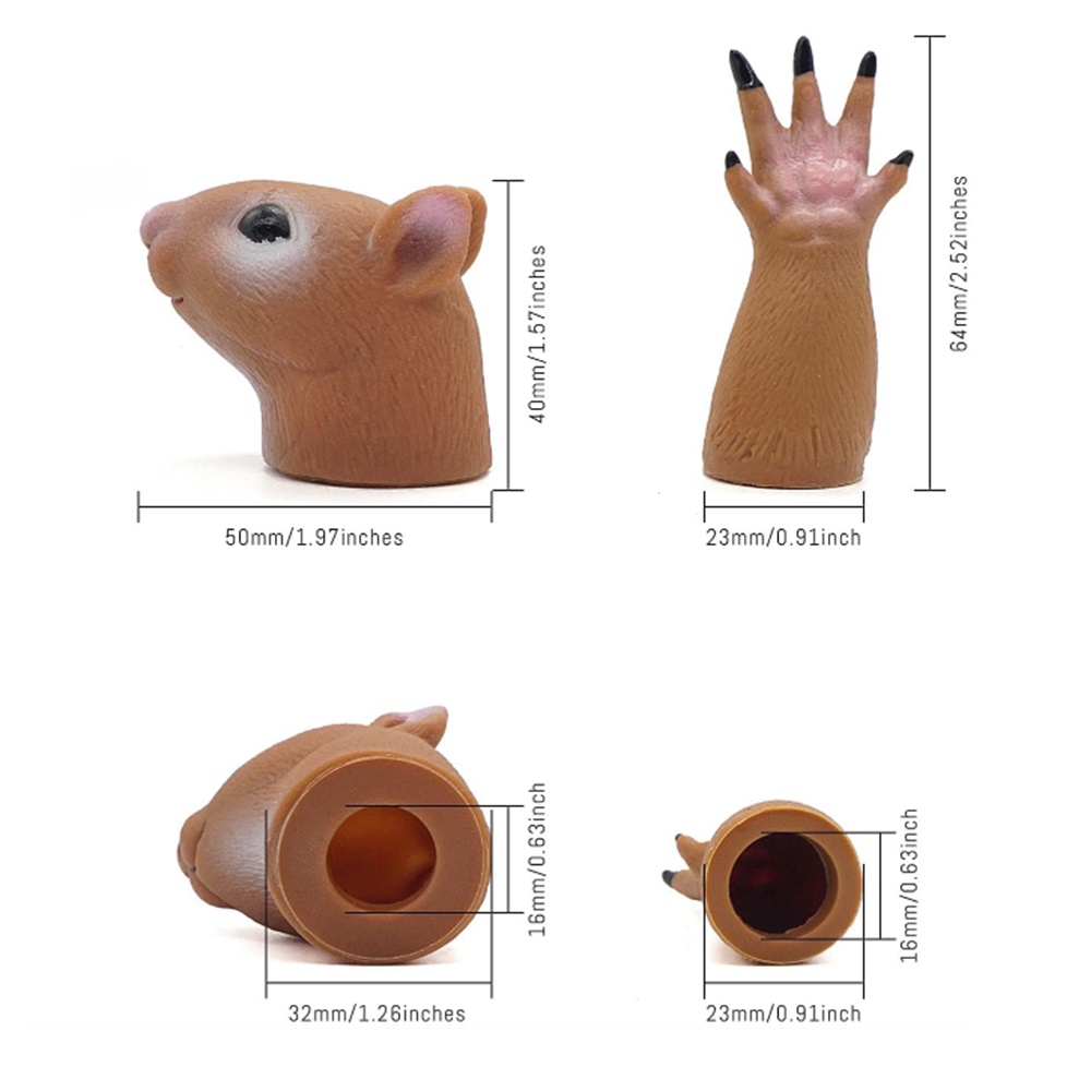 Handi Squirrel Finger Hand Puppet Novelty Toys Finger Doll Props Animal Finger Puppet Gift for Kids