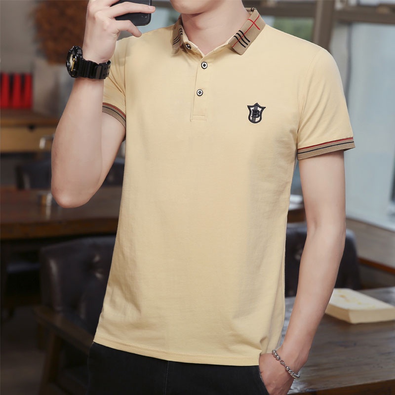 Áo polo Tay Ngắn Vải Cotton Thiết Kế Trẻ Trung Cho Nam