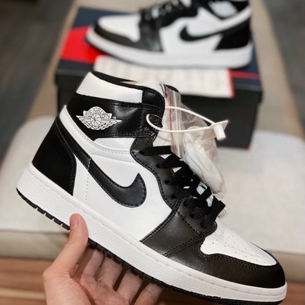 Giày jordan Cổ Cao Nam Nữ, Giày Sneaker JD1 Panda Đen Trắng Hàng Cao Cấp Full Box + Bill