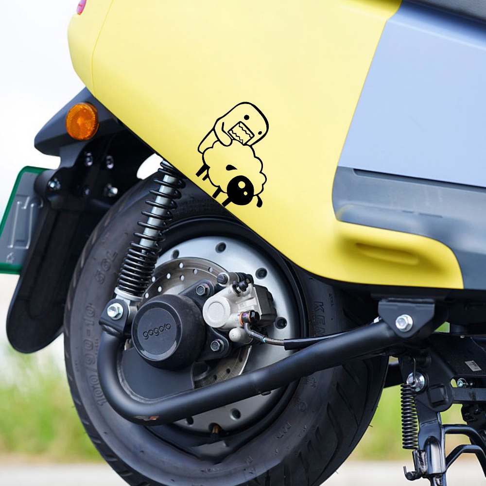 Domo-kun Phim hoạt hình dễ thương Xe máy Thân xe Motocross Kính chắn gió Dán JDM Phong cách Cửa sổ kính chắn gió Cửa trang trí Decal