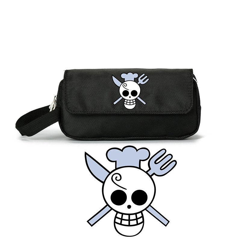 Hộp bút vải canvas IN HÌNH ONE PIECE Đảo Hải Tặc ver LOGO anime chibi đồ dùng học tập xinh xắn