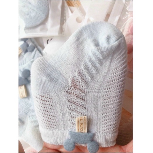 Tất lưới cho bé gái bé trai từ 0 đến 2 tuổi vải cotton thoáng mát, tất cho bé gái bé trai phong cách Hàn Quốc dễ thương