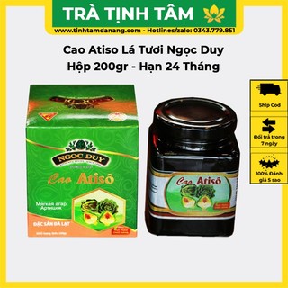 Cao mềm atiso lá tươi Đà Lạt Ngọc Duy nguyên chất hộp 200gr không đường cao cấp giúp thanh nhiệt và giải độc gan