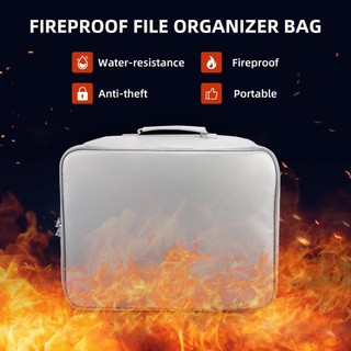 Fireproof Waterproof Document Bag Safety Organizer Zipper Money Pouch Multi-Layer Card Case Travel File Bag Papers Storage Box 0Z9p