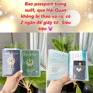 (có sỉ) Bao hộ chiếu (passport) dẻo trong có khe đựng vé máy bay và các loại thẻ 3B132