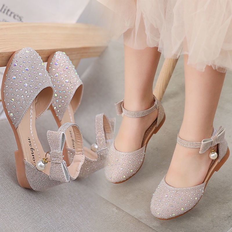 giày bé gái Xăng đan Công Chúa Đính Pha Lê Lấp Lánh Size 21-36 Thời Trang Xuân Hè Mới Cho Bé Gái 3-16 Tuổi