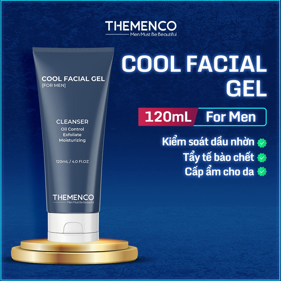 Sữa Rửa Mặt Kiềm Dầu, Ngăn Ngừa Mụn, cấp ẩm Dành Cho Nam Giới The Menco Cool Facial Gel 120ml