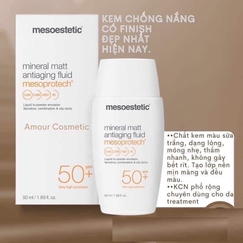 Kem chống nắng nâng tông Meso Mineral Matt antiaging Fluid SPF 50+