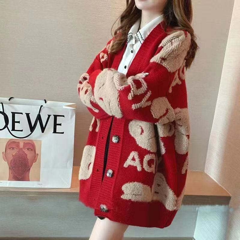 Áo Khoác Cardigan Dệt Kim Dày Dáng Rộng Phong Cách Hàn Quốc Thời Trang Xuân Thu Mới 2022 Dành Cho Bạn Nữ