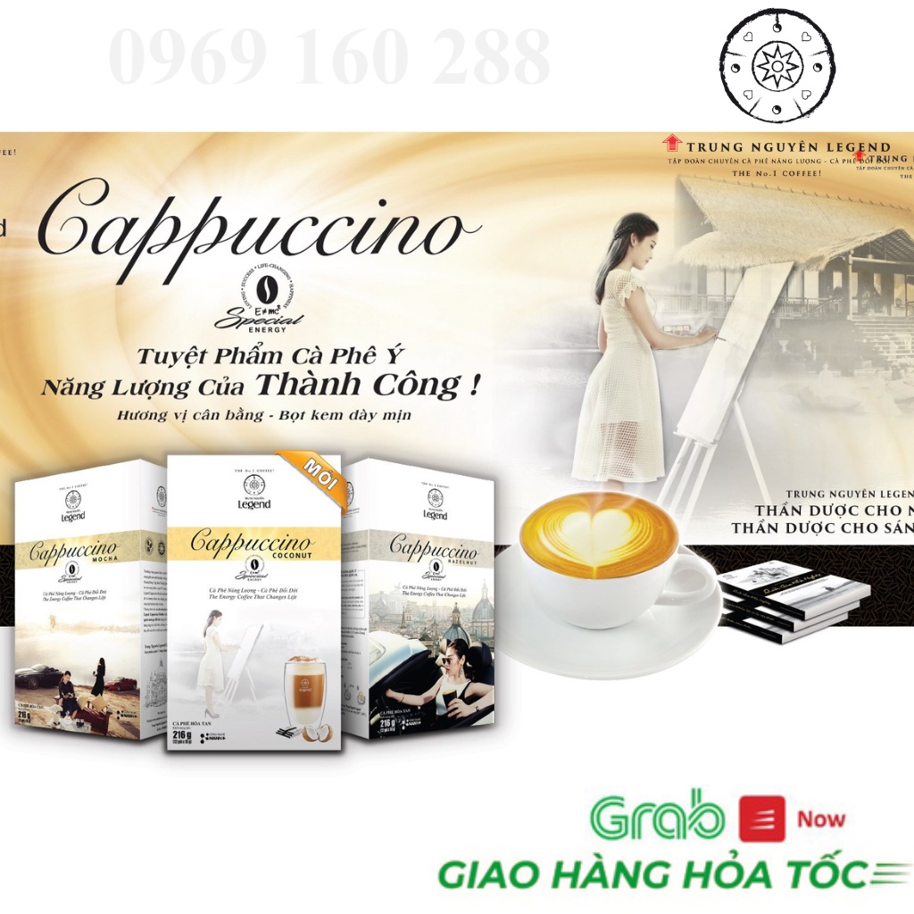 Cà Phê Hòa Tan Legend Cappuccino  Trung Nguyên Hương vị  Mocha (hộp 12 gói x 18g/gói) .