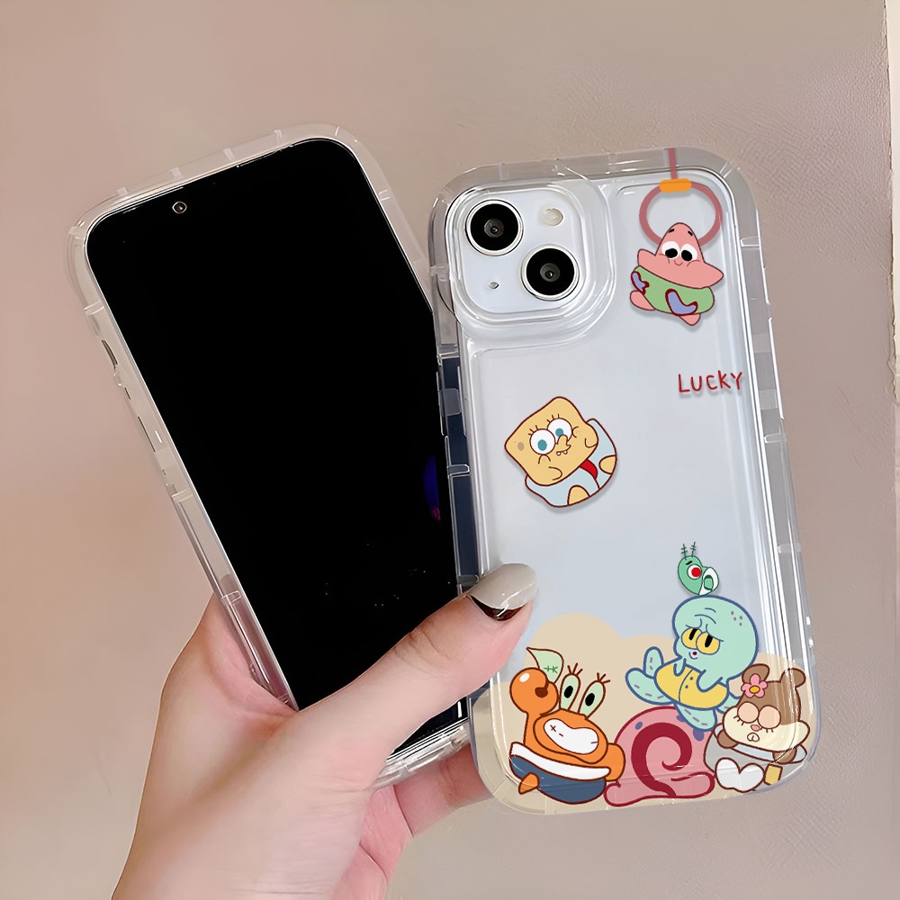 Ốp Điện Thoại Trong Suốt Hình SpongeBob Patrick Star Cho iphone 14promax 11 13 12 7Plus X XS Max