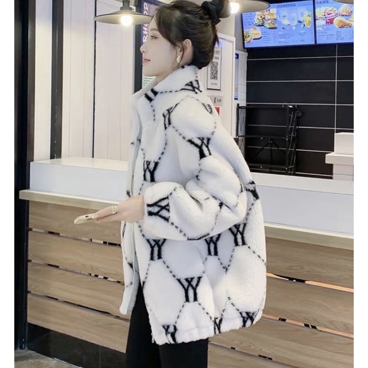 💥  Áo khoác lông NY MLB chính hãng nam nữ cao cấp lông mịn hàng chuẩn form dày dặn