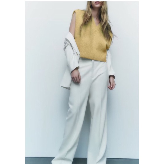 Áo gile len vàng Zara xuất