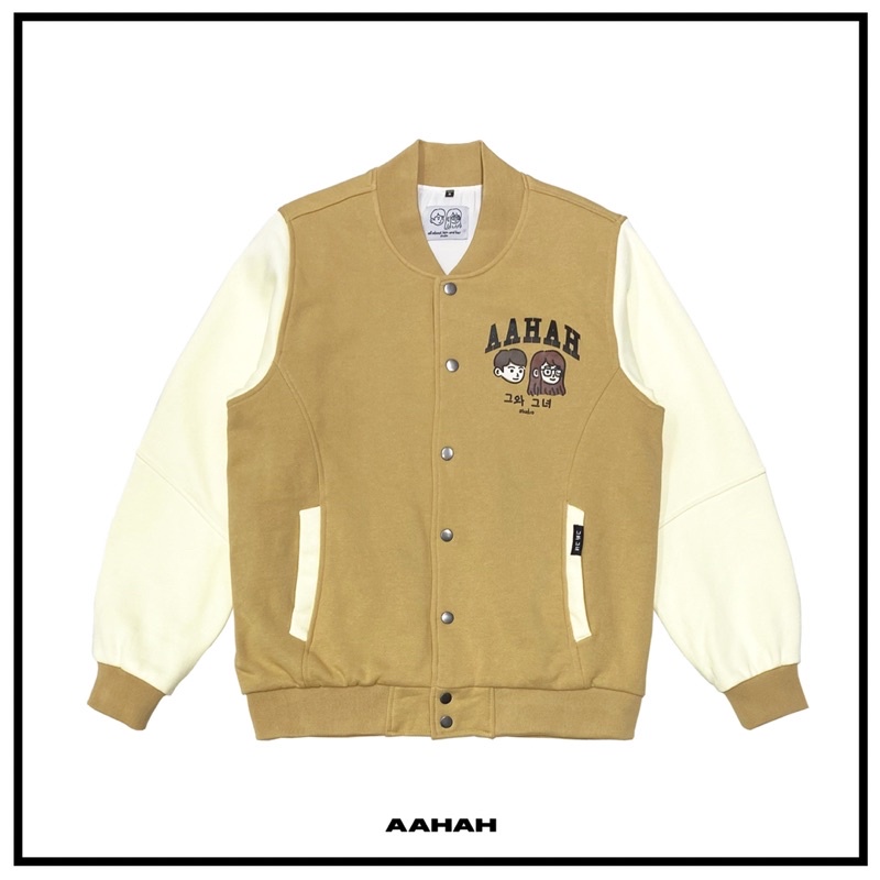 Áo khoác varsity ALL ABOUT HIM AND HER STUDIO nỉ bông