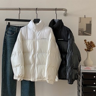 Áo khoác phao béo chất da PU trần bông nam nữ Unisex dáng ngắn hot ulzzang