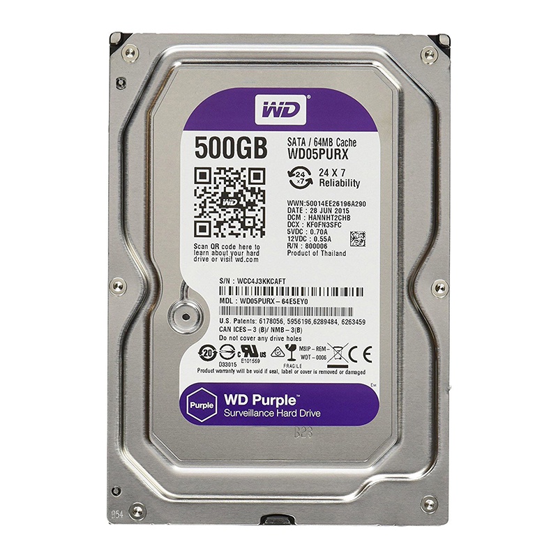 Ổ cứng HDD 500GB, 1TB, 2TB Western Purple cho camera hàng Công ty bảo hành 24 tháng | BigBuy360 - bigbuy360.vn