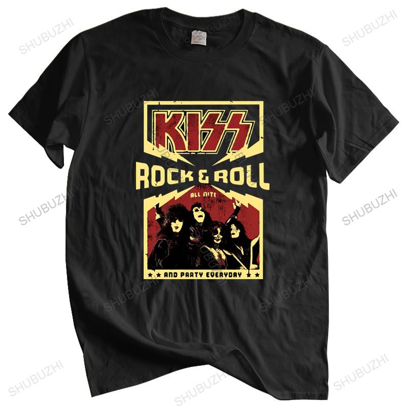 Áo nam Tay Ngắn Cổ Tròn In Chữ Kiss End of The Road Tour plus size