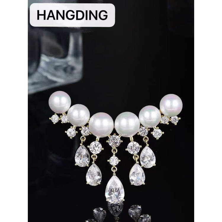 Ghim Cài Áo Đính Ngọc Trai Tự Nhiên Cao Cấp Sang Trọng Cho Nữ