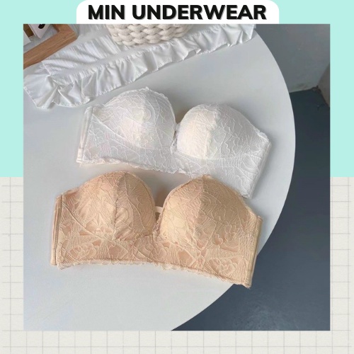 Áo Ngực Nữ, Áo Cúp Ngực Không Gọng  Chống Tụt Ren Hoa Sexy Không Dây Mặc Váy Hở Vai Min Underwear 306580