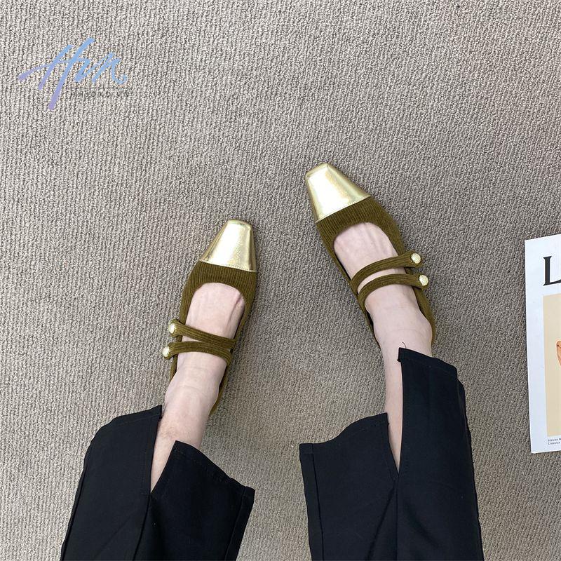 Giày Mary Jane Gót Thấp Bằng Len Dày Cài Khóa Thời Trang Mùa Thu 2022 Phong Cách Pháp Mới Cho Nữ