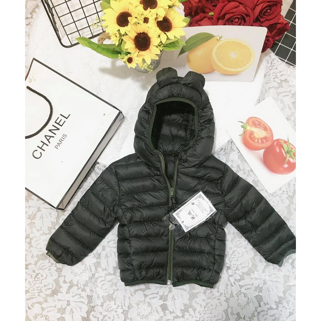 Áo Khoác Trẻ Em, Áo Phao Siêu Nhẹ Trần Bông, Áo Khoác Lông Vũ Cho Bé 0-3 tuổi