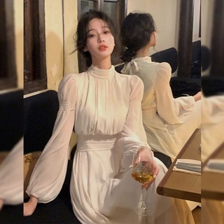 Đầm Dáng Dài Màu Trắng Kiểu Pháp Thời Trang Sang Trọng
