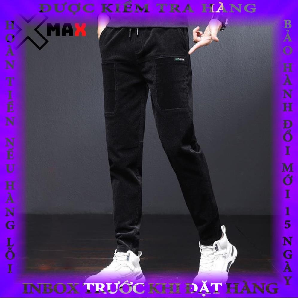 Quần baggy nam nhung tăm co giãn Xmax Hàn Quốc chất liệu cao cấp có túi phía trước HOT TREND STREET STYLE B080  hanthien