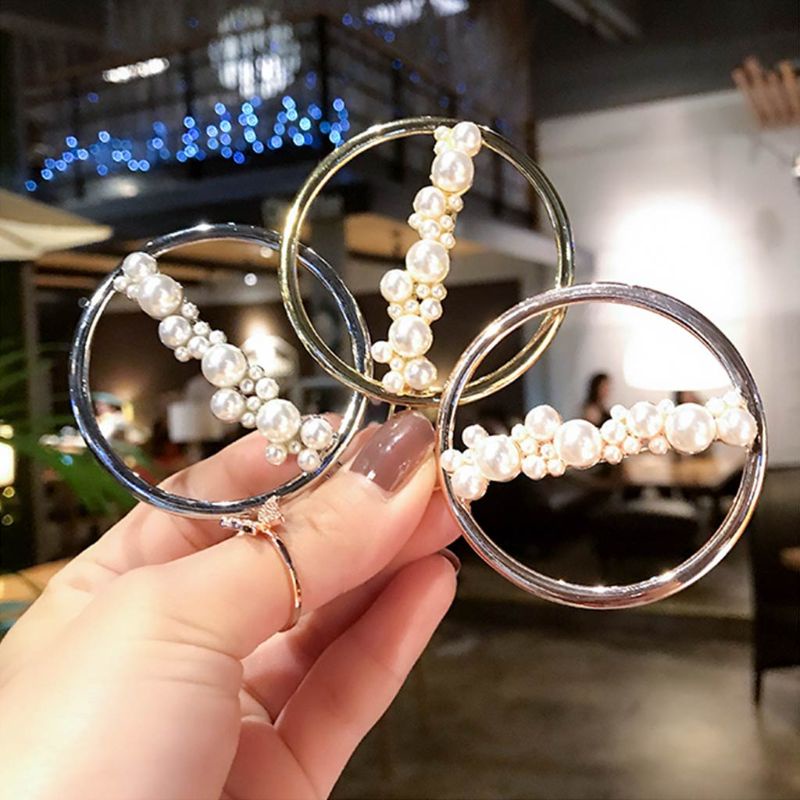 Flgo Kẹp Tóc Mái Tròn Kim Loại Hình Ngôi Sao Mặt Trăng Rỗng Phong Cách Hàn Quốc Cho Nữ Shap