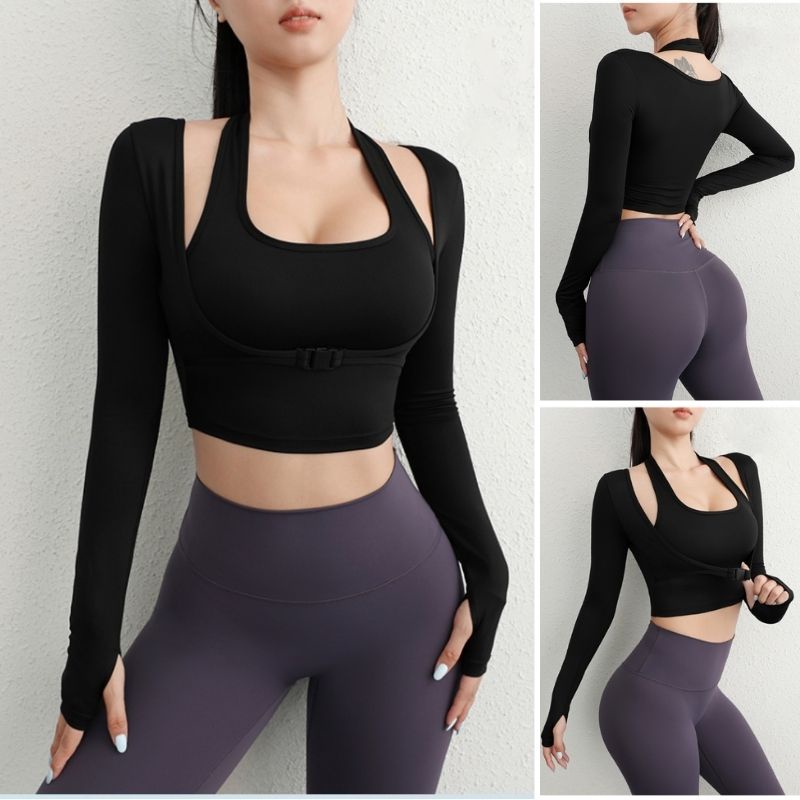 Áo Tập Gym Yoga Ôm Body Dài Tay CÓ MÚT Thể Thao Nữ Thun Poly Mềm Mịn Co Dan Tốt Siêu Thoáng Mát 𝙎𝙤𝙡𝙤 𝙎𝙥𝙤𝙧𝙩𝙨𝙬𝙚𝙖𝙧 492