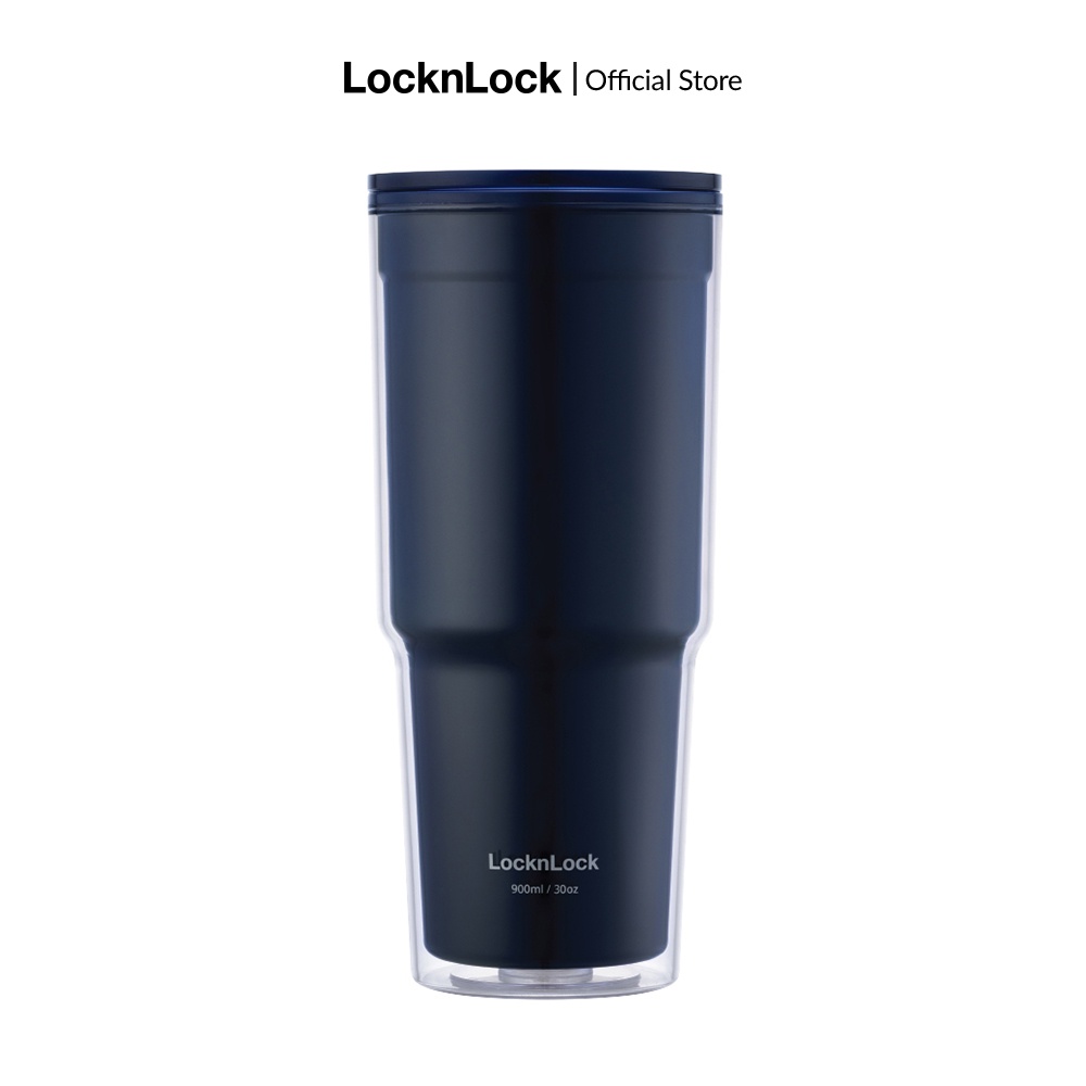 Ly nhựa 2 lớp Lock&Lock double wall cold cup 900ML HAP502 (màu xanh và màu beige)