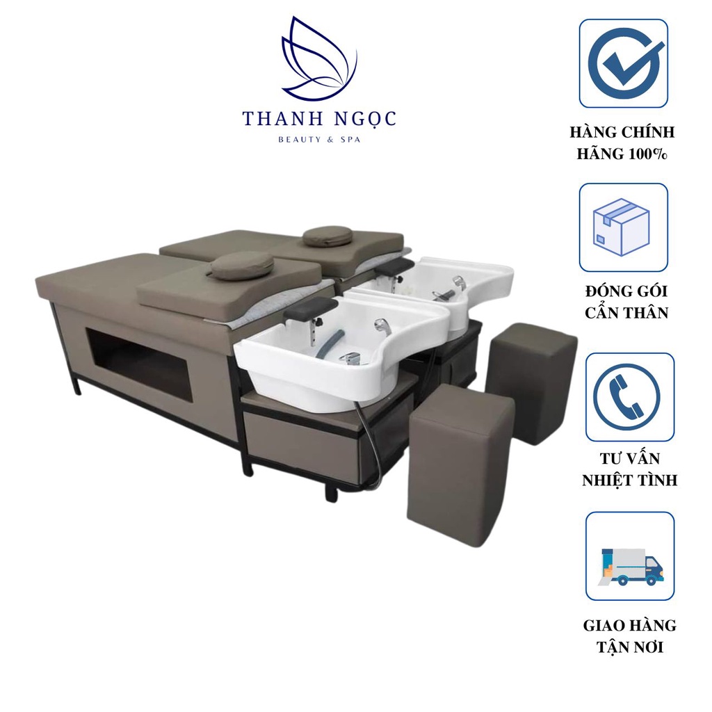 Giường gội đầu 2in1vừa massage vừa gội đầu, giường gội đầu dưỡng sinh chuyên dùng trong spa [Thẩm mỹ Thanh Ngọc]