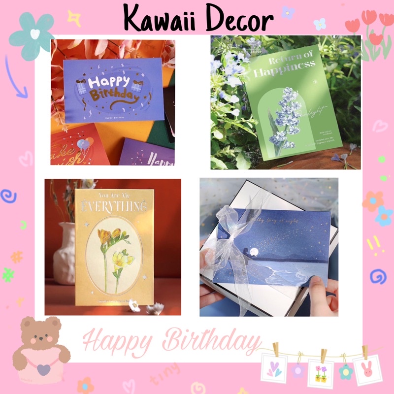 Thiệp sinh nhật, cảm ơn, giáng sinh kích thước 15x10,5cm