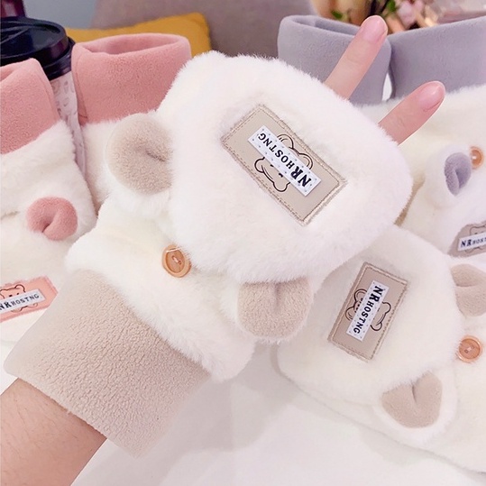 Găng tay len mùa đông YAMA bao tay len hở ngón giữ ấm thời trang cao cấp